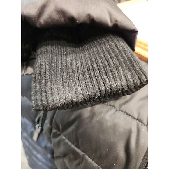 Laundry By Shelli Segal Womens M Long Puffer Quilted Black Full Zip Hooded Coat - Picture 8 of 10